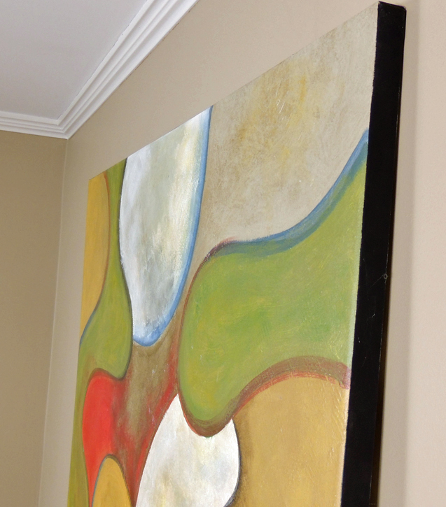 Large Modern Abstract Oil Painting Signed H. Scott