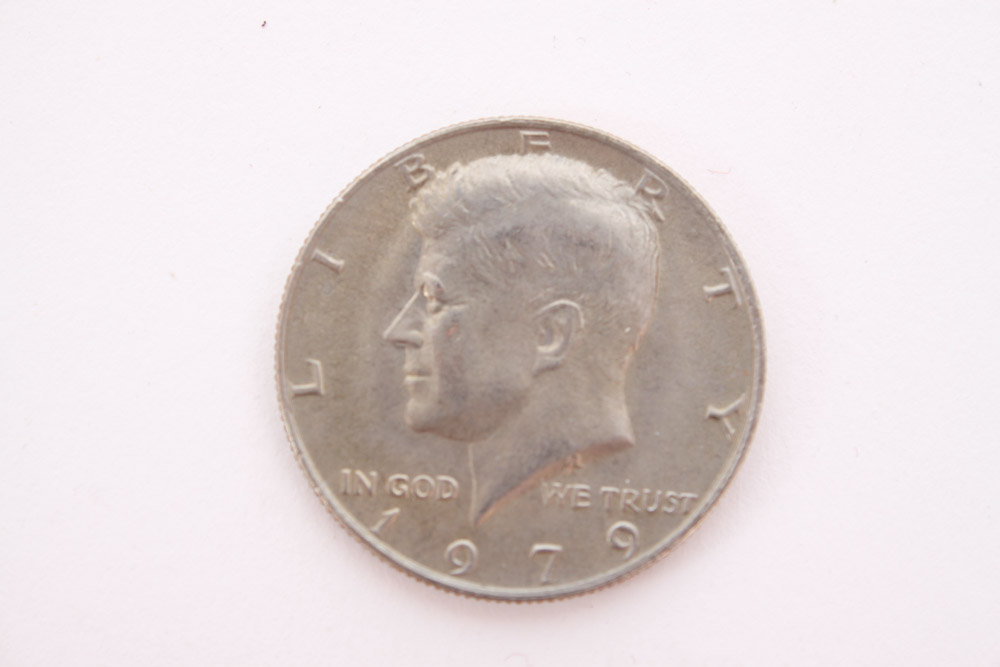 Eisenhower Dollar and Kennedy Half Dollar Coins