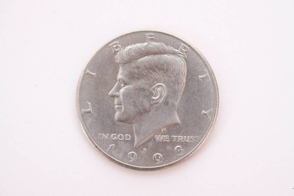 Eisenhower Dollar and Kennedy Half Dollar Coins