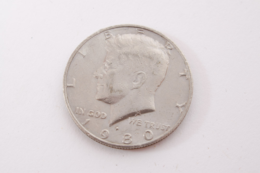 Eisenhower Dollar and Kennedy Half Dollar Coins