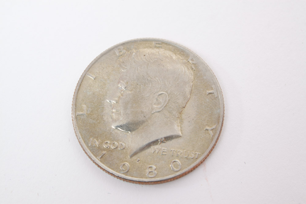 Eisenhower Dollar and Kennedy Half Dollar Coins