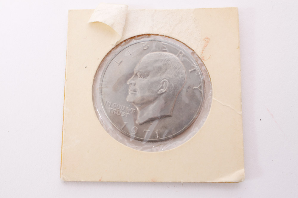 Eisenhower Dollar and Kennedy Half Dollar Coins