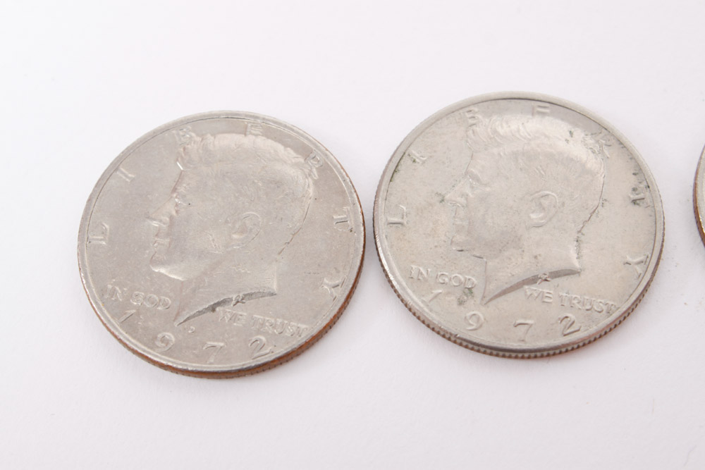 Eisenhower Dollar and Kennedy Half Dollar Coins