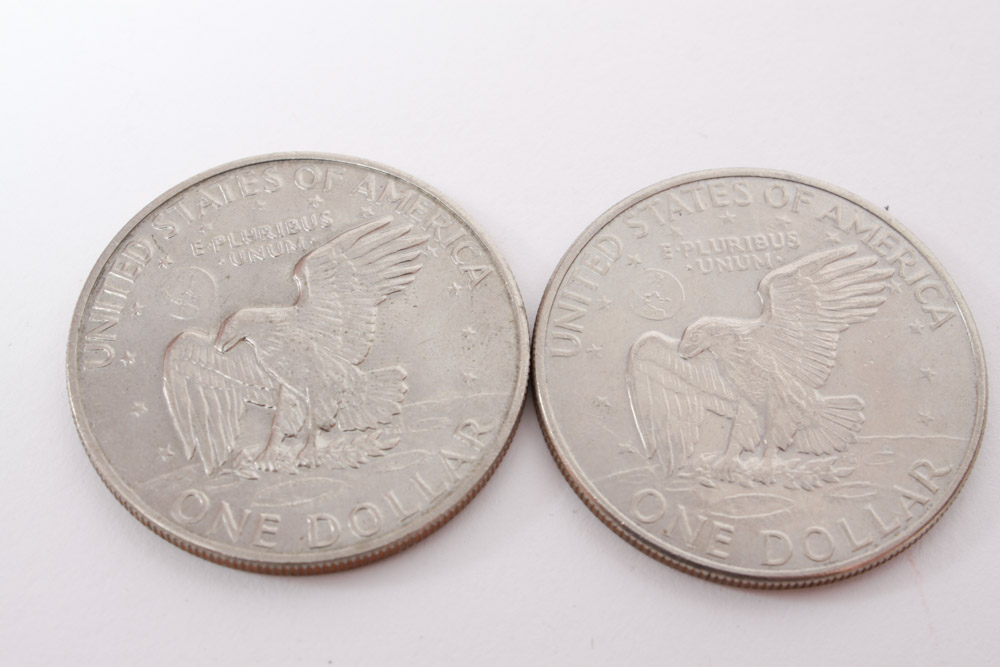 Eisenhower Dollar and Kennedy Half Dollar Coins