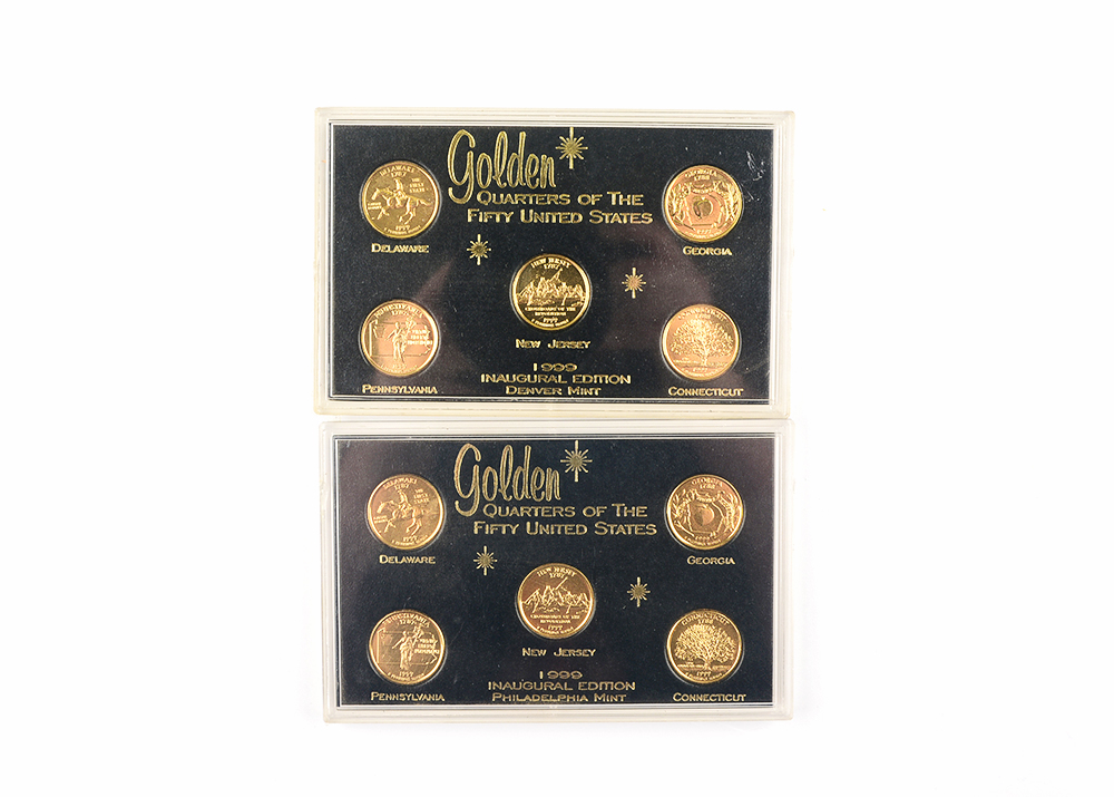 1999 Gold Plated Inaugural State Quarters Collection