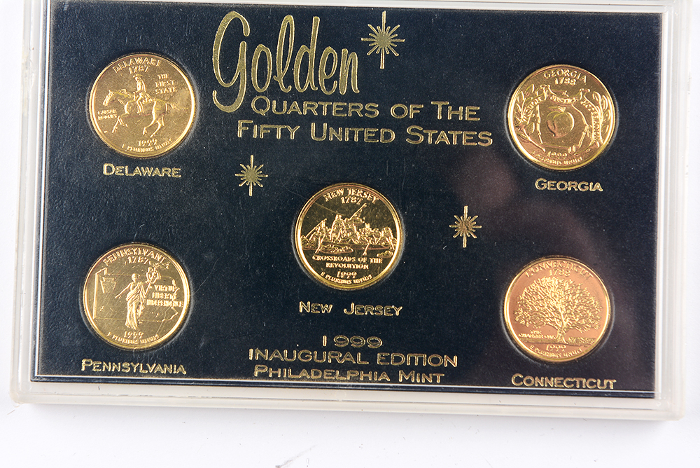 1999 Gold Plated Inaugural State Quarters Collection