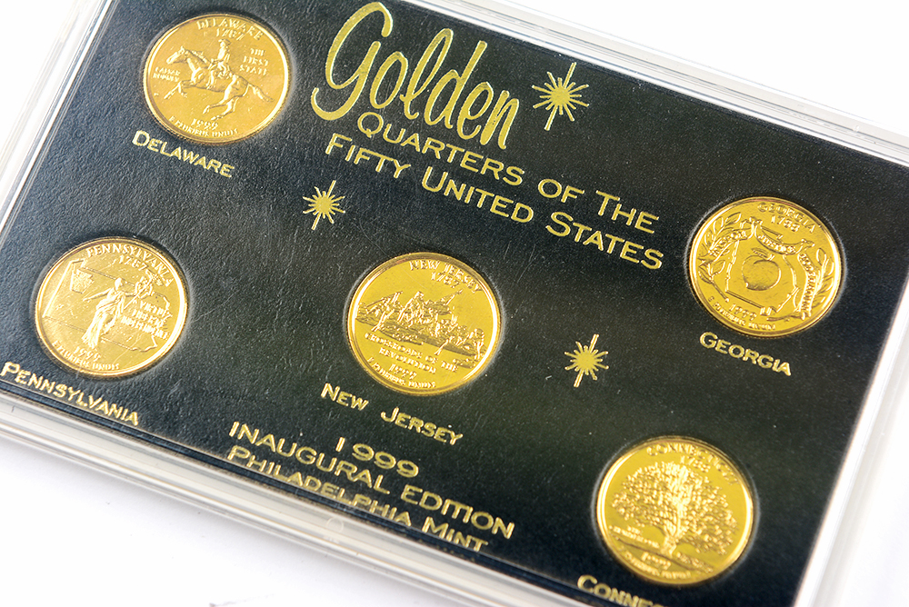 1999 Gold Plated Inaugural State Quarters Collection