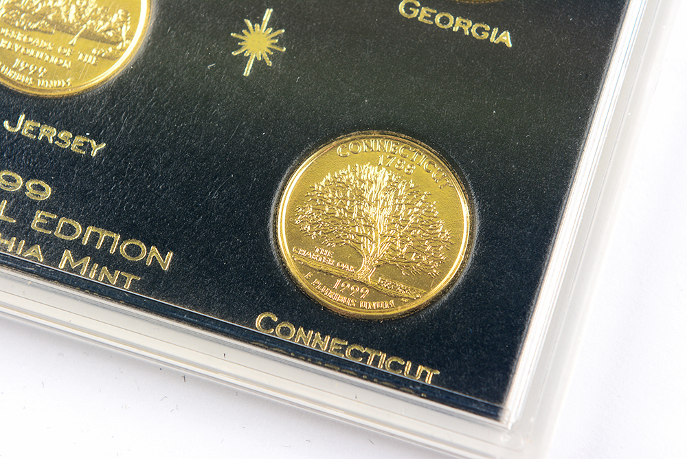 1999 Gold Plated Inaugural State Quarters Collection