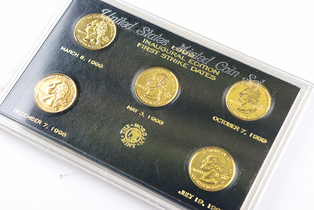1999 Gold Plated Inaugural State Quarters Collection