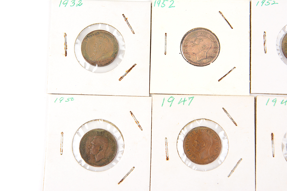 George V and George VI Canadian Pennies