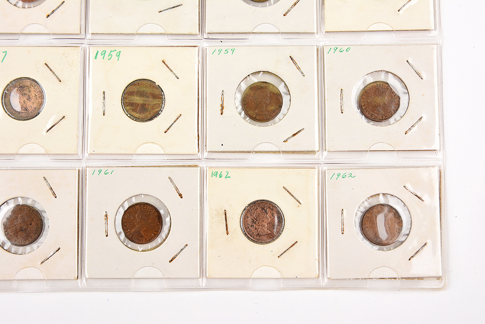 1950s-60s Elizabeth II Canadian Pennies