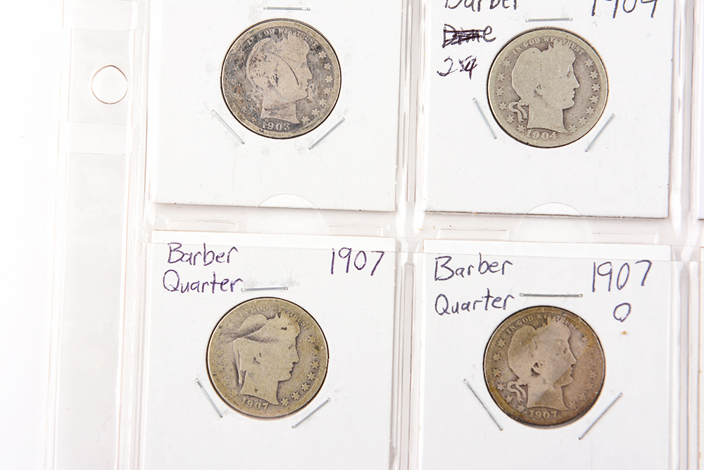1903-1911 Barber Silver Quarters