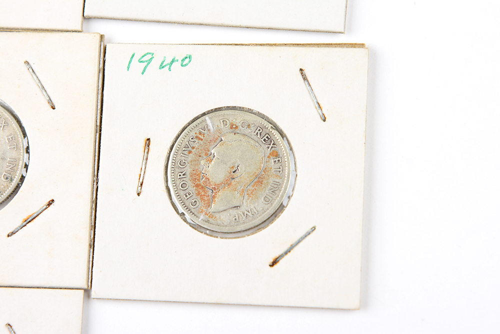 George VI Canadian Silver Quarters and Dimes