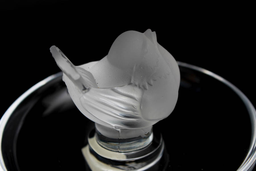 Lalique France Crystal Frosted Bird Dish