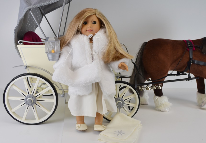 18" American Girl Doll "Isabelle" and Pretty City Carriage