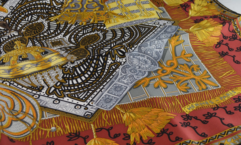 Hermes "Cavaliers du Caucase" Twill Silk Scarf