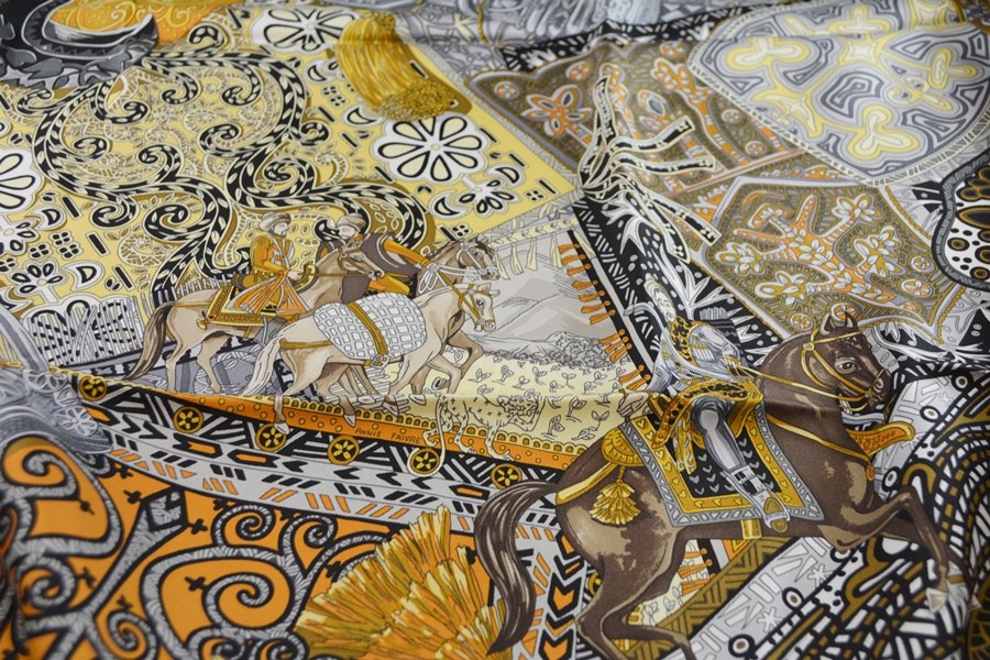 Hermes "Cavaliers du Caucase" Twill Silk Scarf
