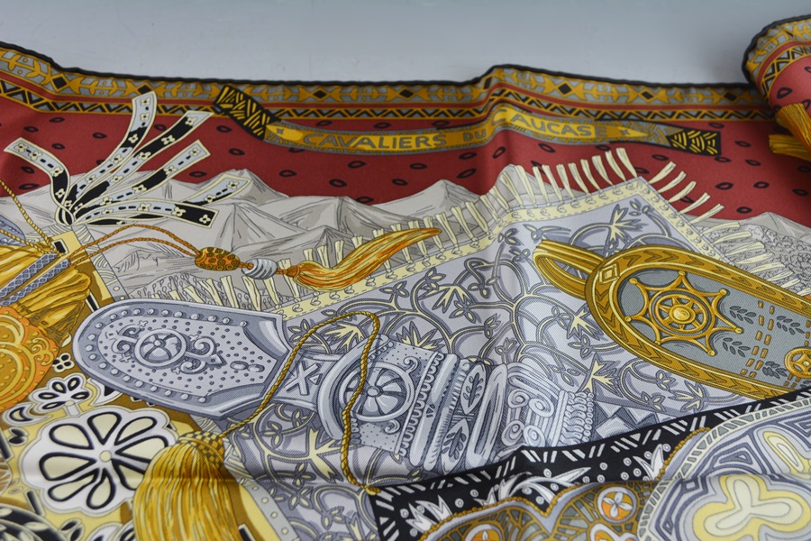 Hermes "Cavaliers du Caucase" Twill Silk Scarf