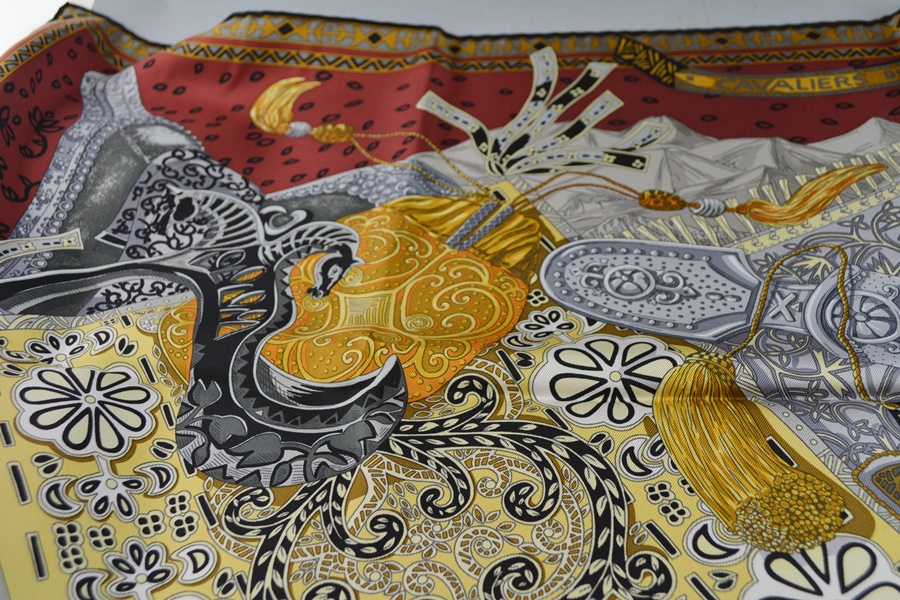 Hermes "Cavaliers du Caucase" Twill Silk Scarf