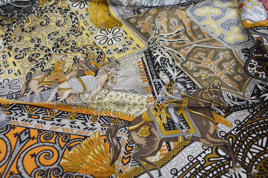 Hermes "Cavaliers du Caucase" Twill Silk Scarf