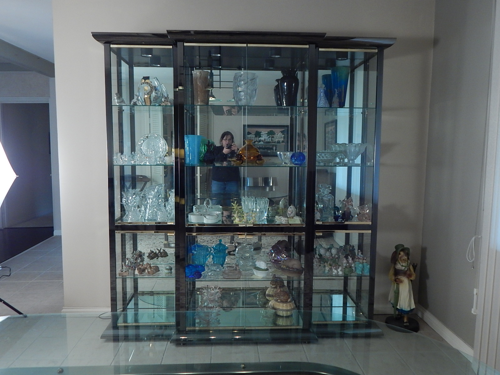 Large Contemporary Glass Display/China Cabinet