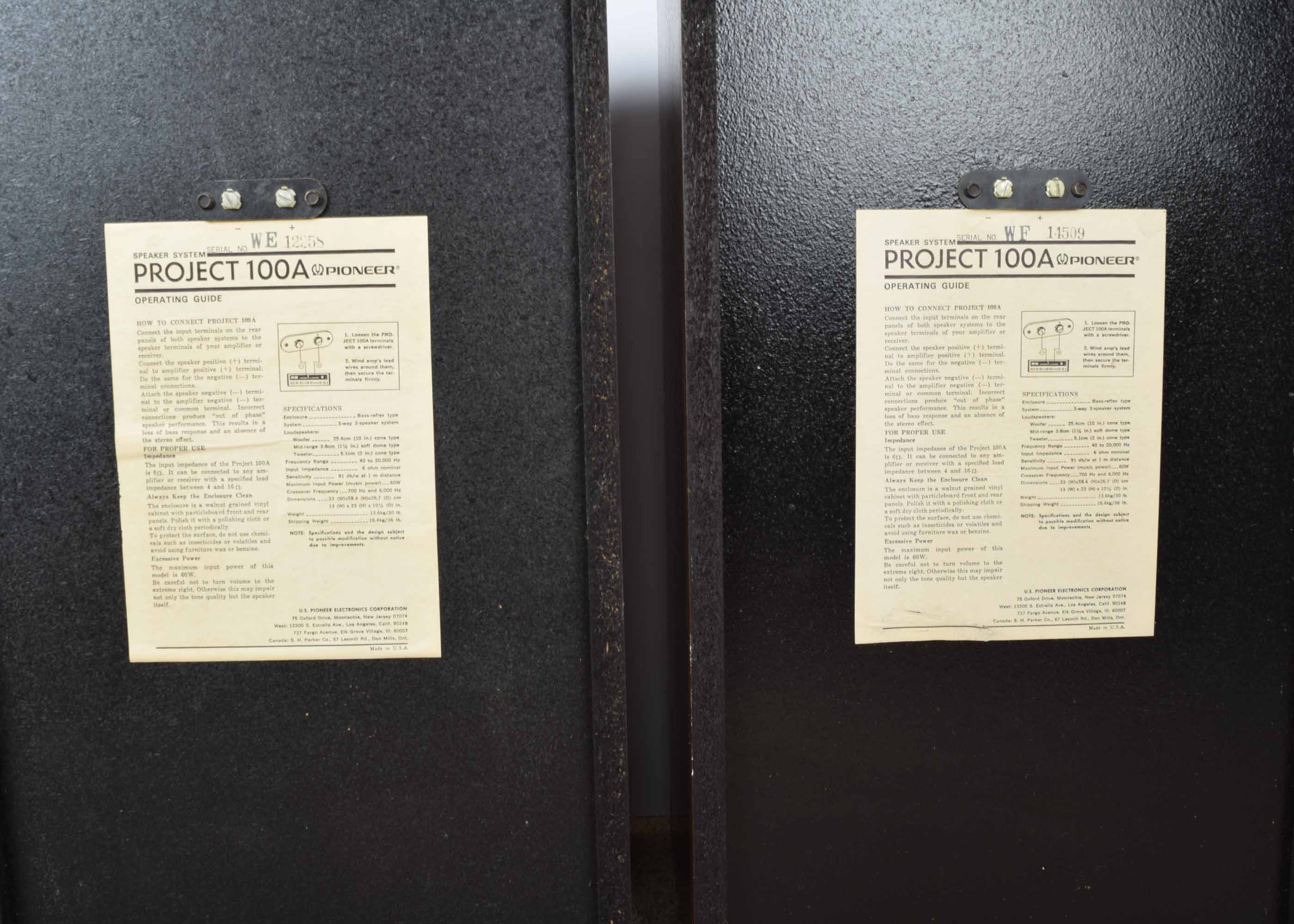 Pioneer Project 100A Speaker Duo