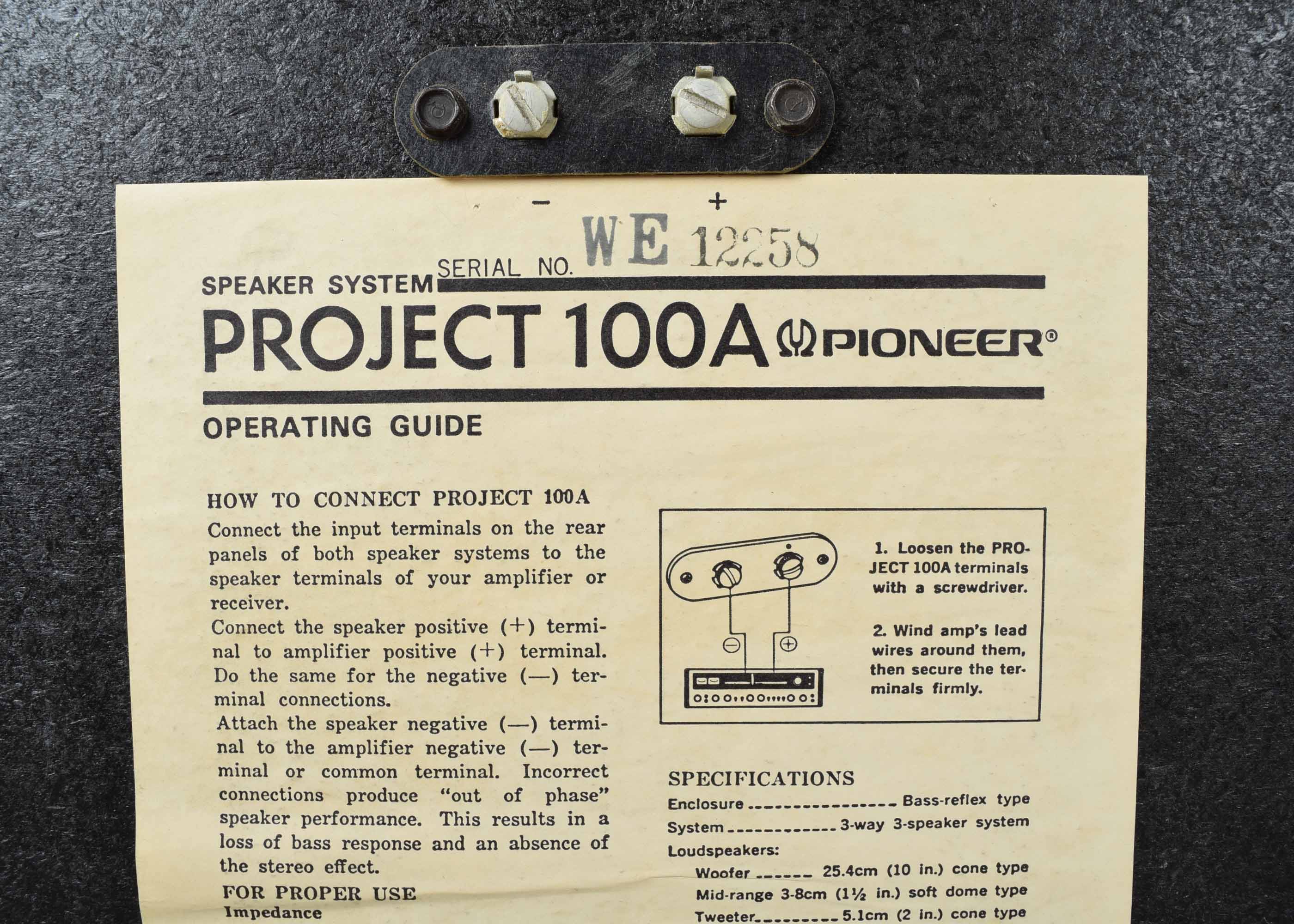 Pioneer Project 100A Speaker Duo