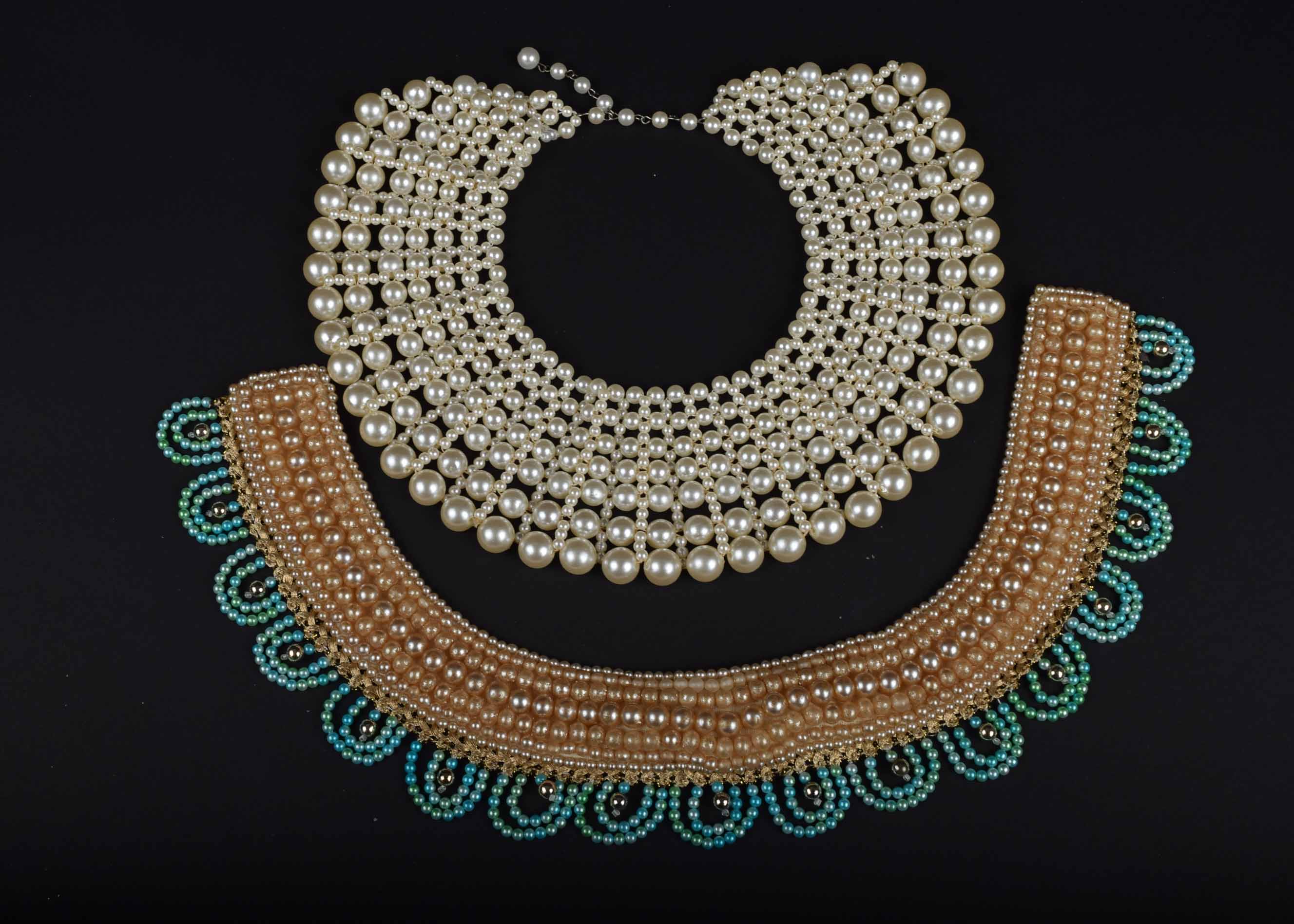 Pair of Vintage Faux Pearl Collars