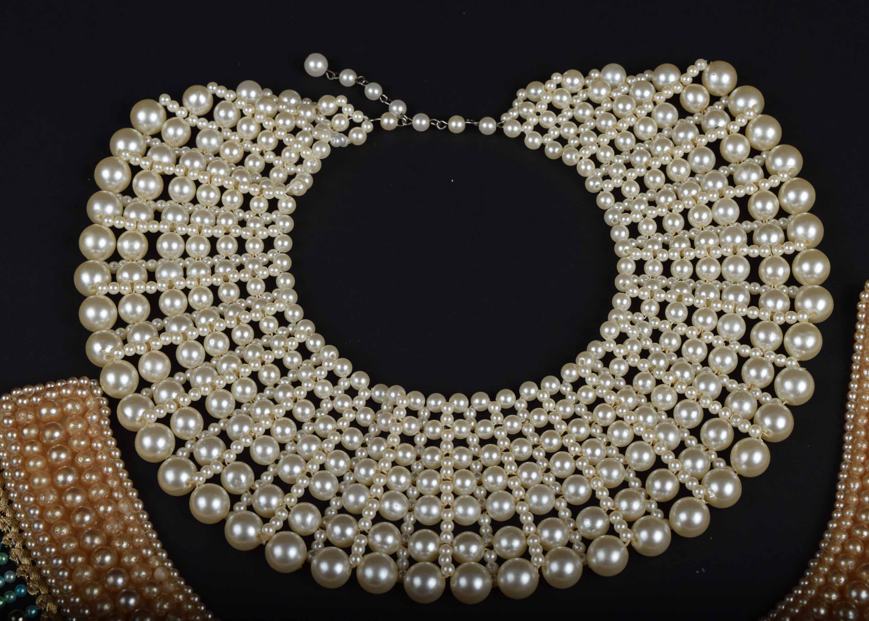 Pair of Vintage Faux Pearl Collars