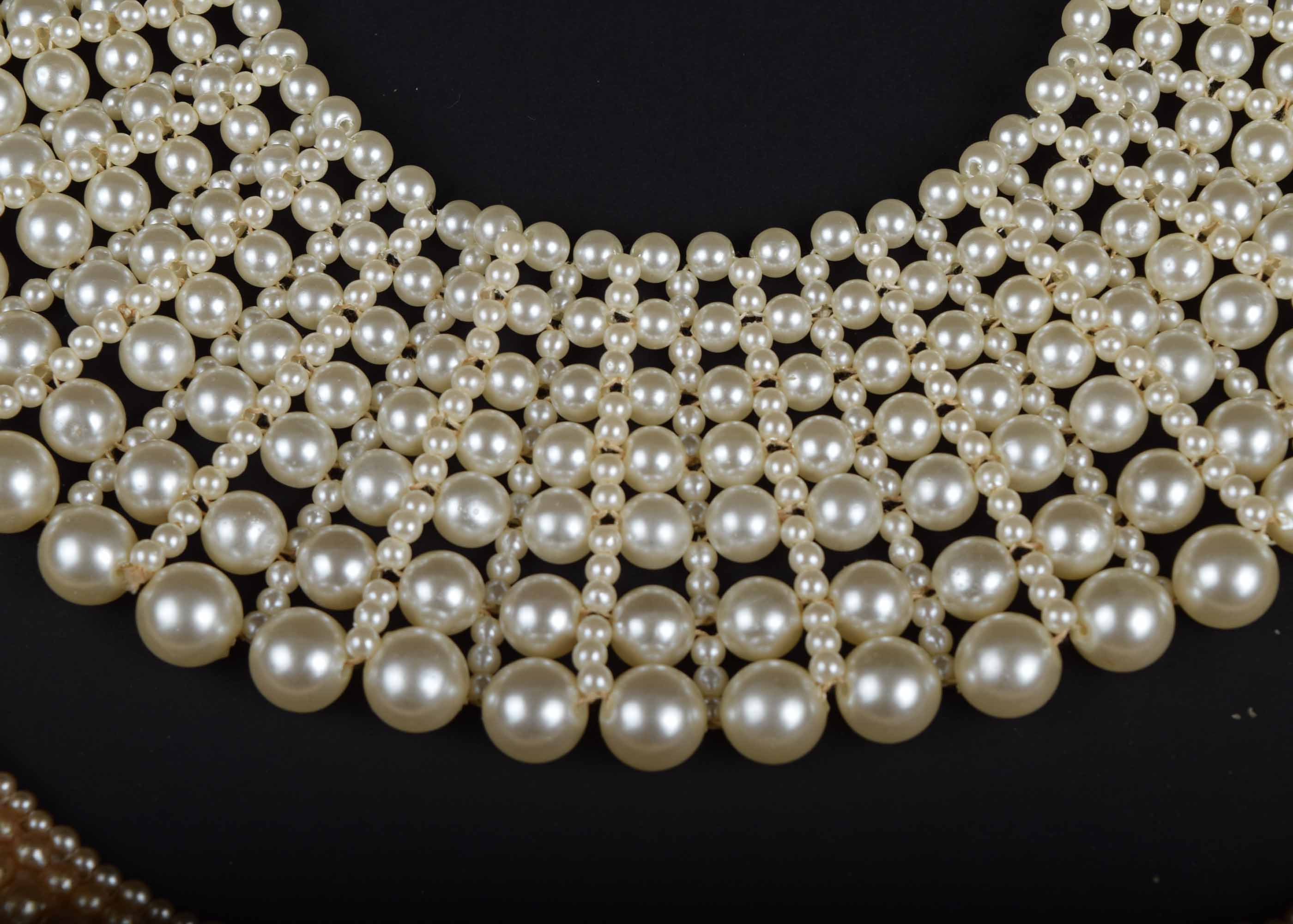 Pair of Vintage Faux Pearl Collars