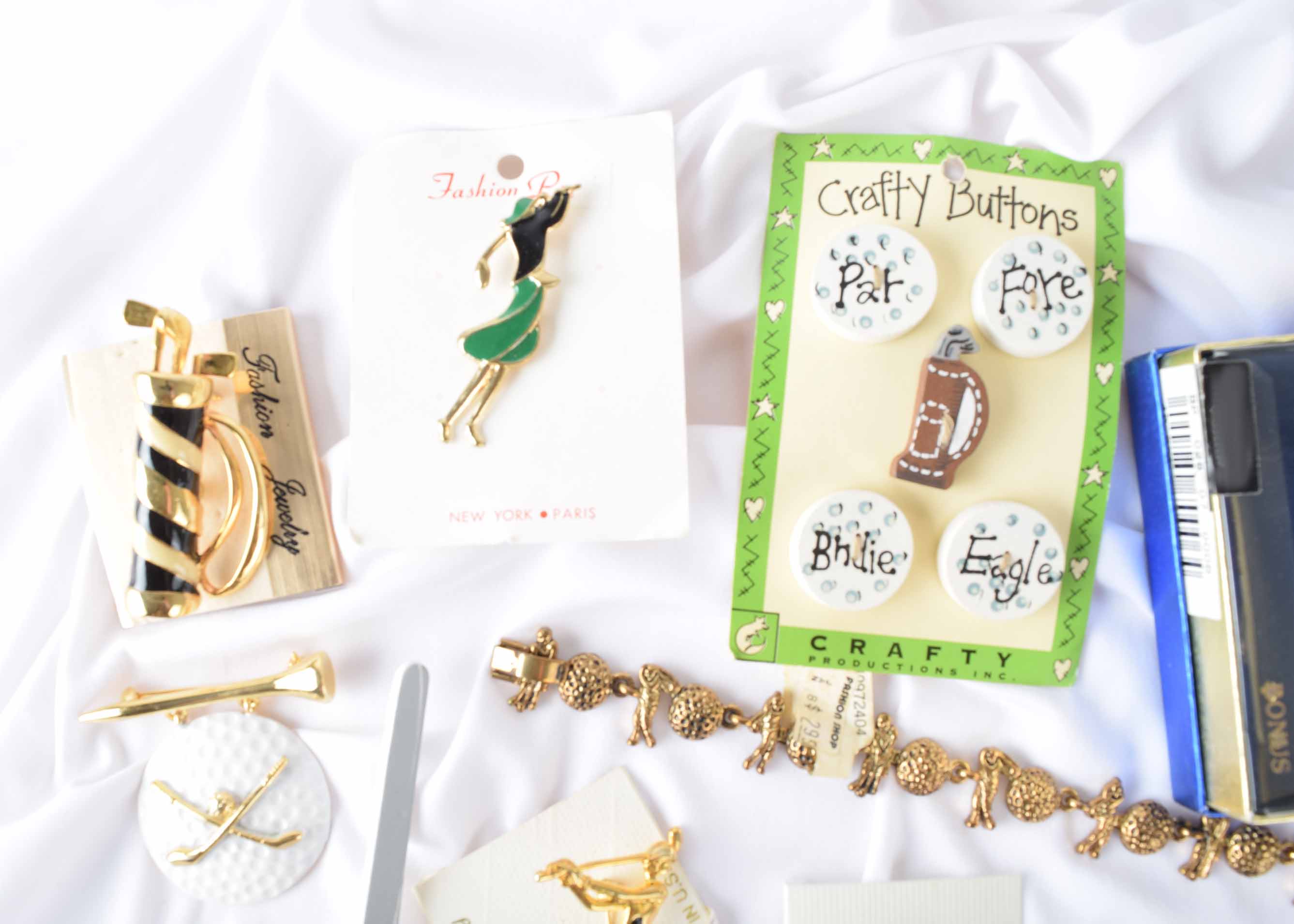 Women's Golf Themed Costume Jewelry Assortment