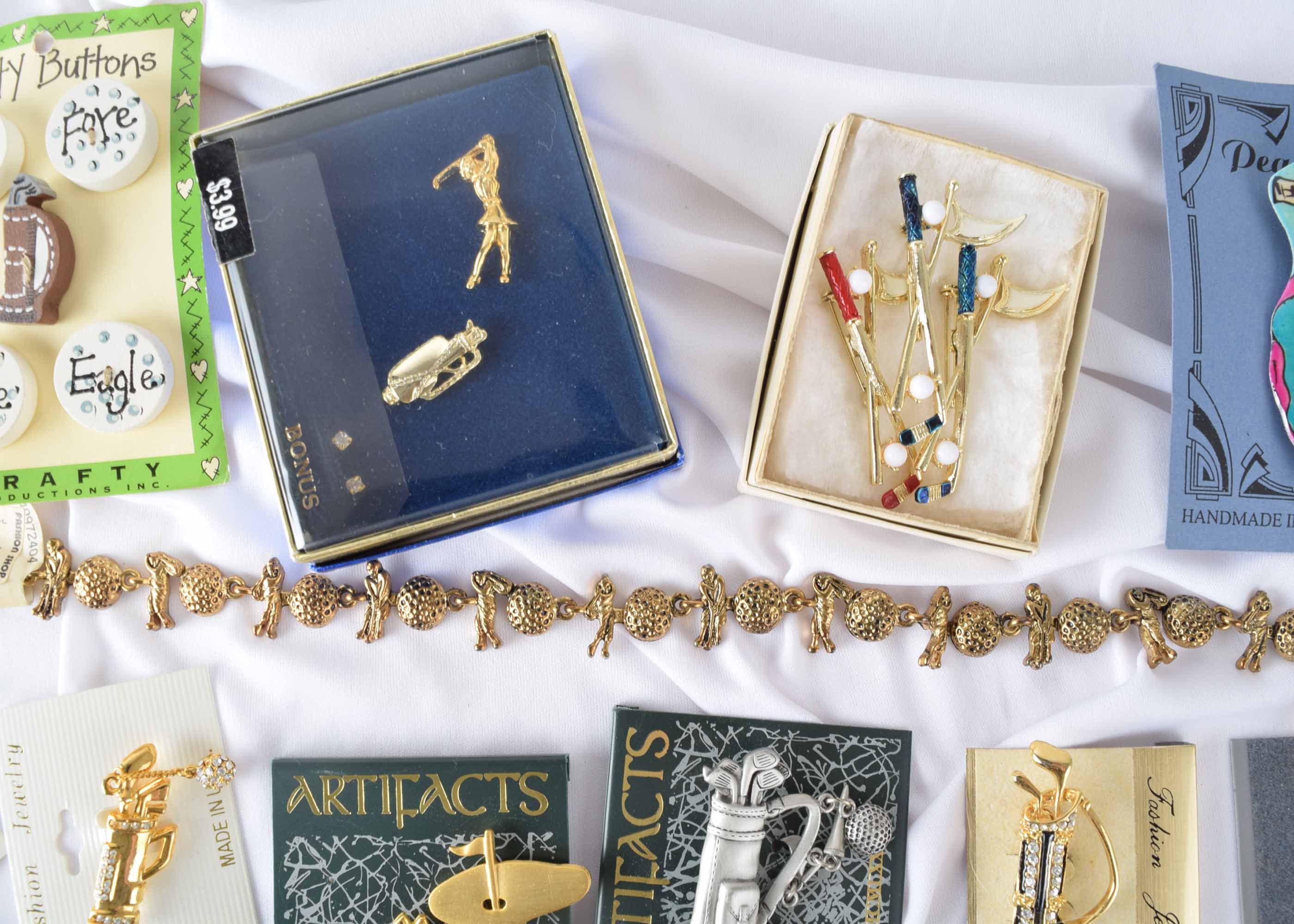 Women's Golf Themed Costume Jewelry Assortment