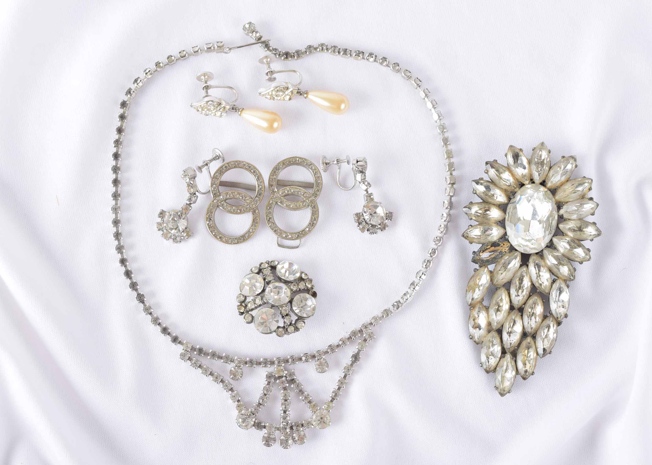 Vintage Women's Rhinestone Jewelry with Doctor Dress Clip Pin