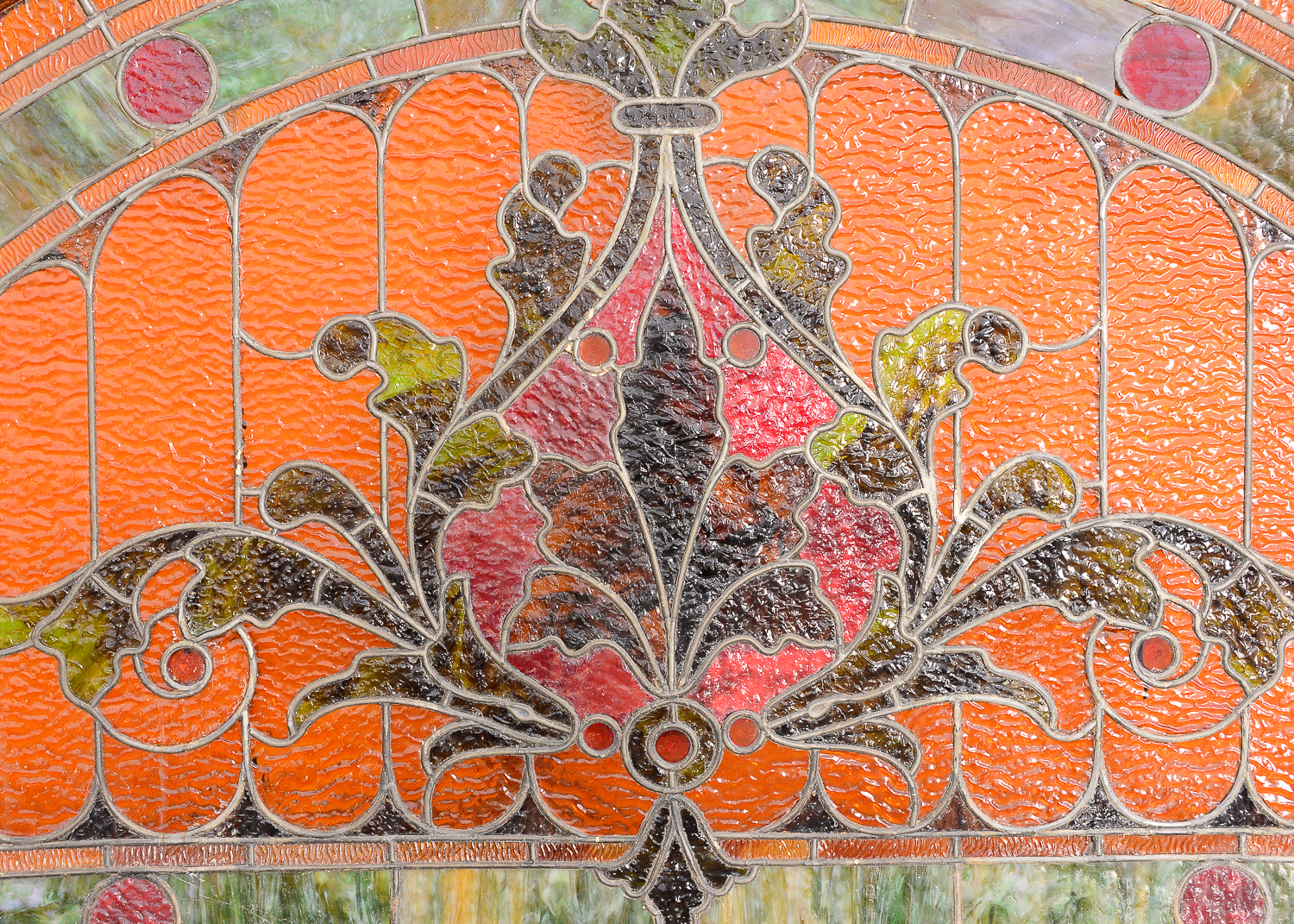 Antique Stained Glass Transom Window