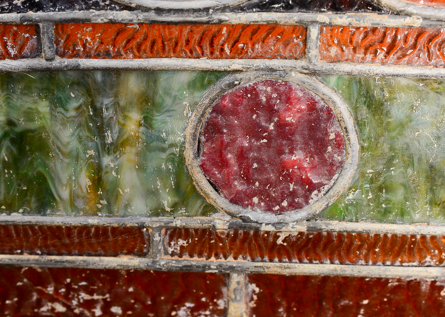 Antique Stained Glass Transom Window