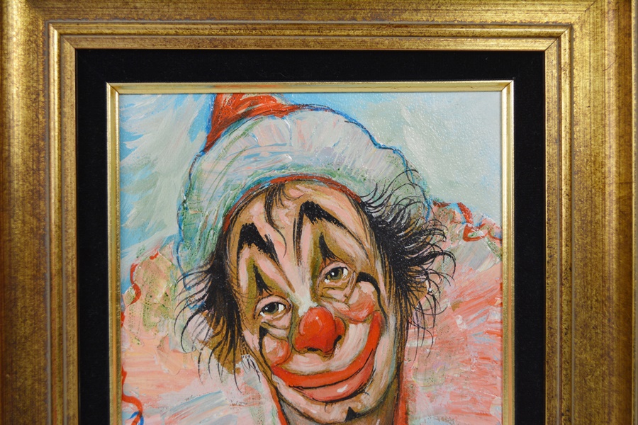 Louis Spiegel Original Clown Portrait Oil Painting