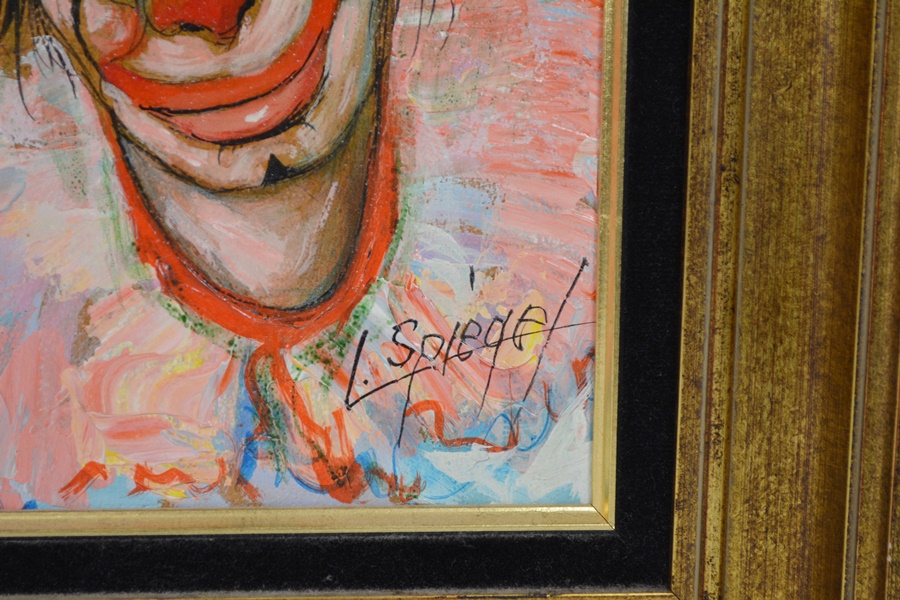 Louis Spiegel Original Clown Portrait Oil Painting