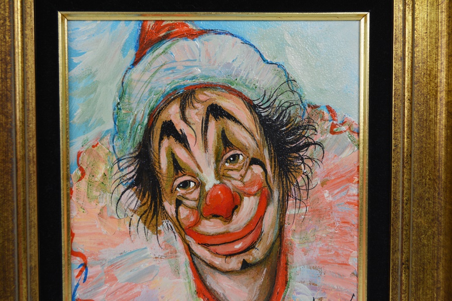 Louis Spiegel Original Clown Portrait Oil Painting