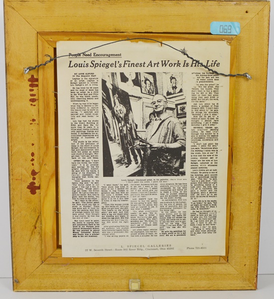 Louis Spiegel Original Clown Portrait Oil Painting