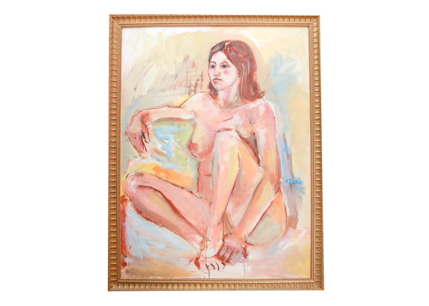 Robert O'Neal Oil on Canvas Nude Female Portrait