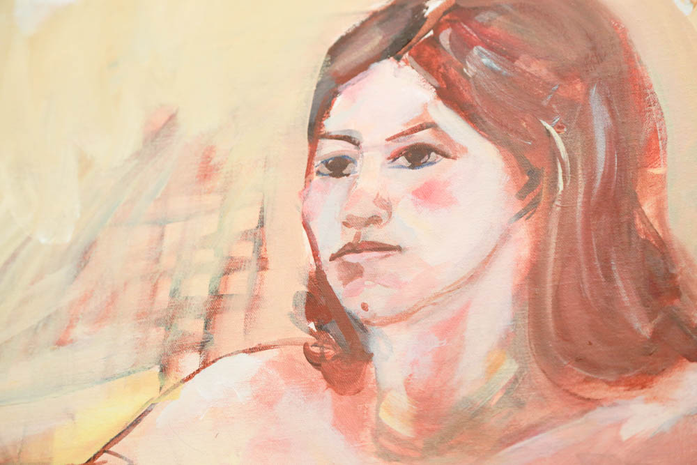 Robert O'Neal Oil on Canvas Nude Female Portrait