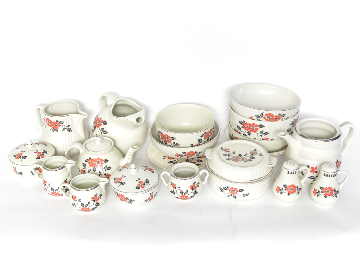 Collection of Halls "Red Poppy Radiance" Kitchen Ware