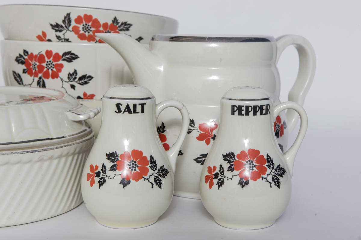 Collection of Halls "Red Poppy Radiance" Kitchen Ware
