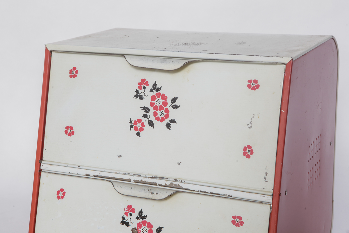 Vintage Hall's Metal Kitchen Storage in "Red Poppy Radiance"