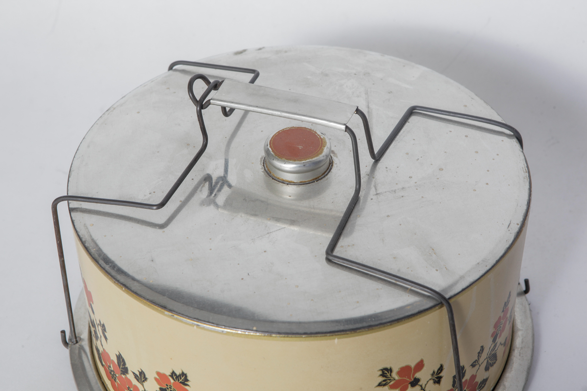 Vintage Hall's Metal Kitchen Storage in "Red Poppy Radiance"