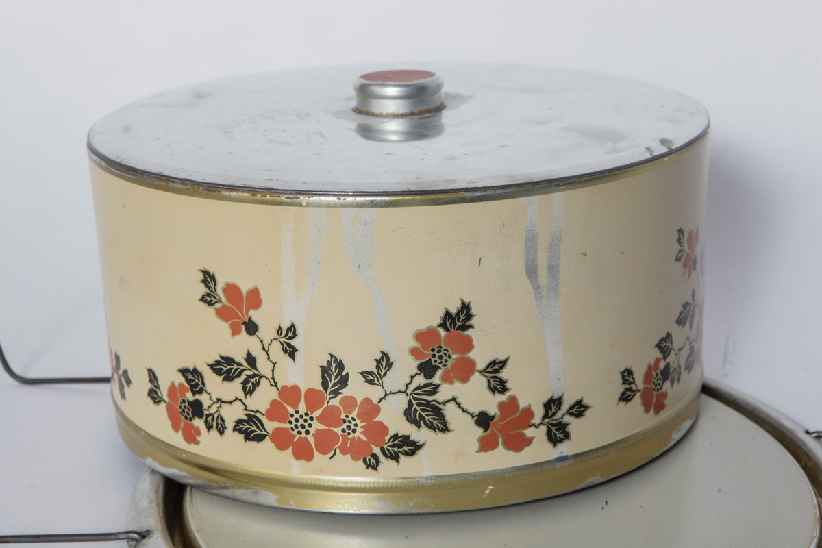 Vintage Hall's Metal Kitchen Storage in "Red Poppy Radiance"