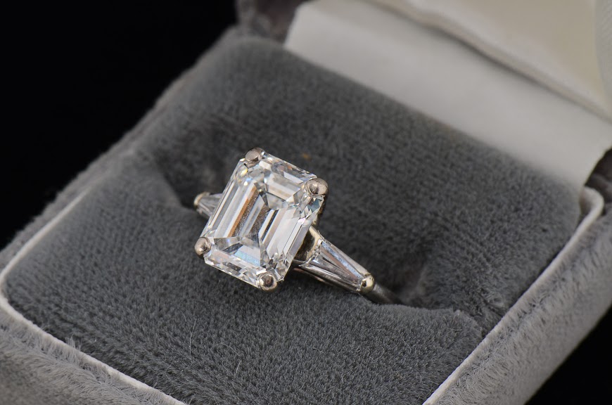 4.20 Carat Diamond and Platinum Ladies Engagement Ring