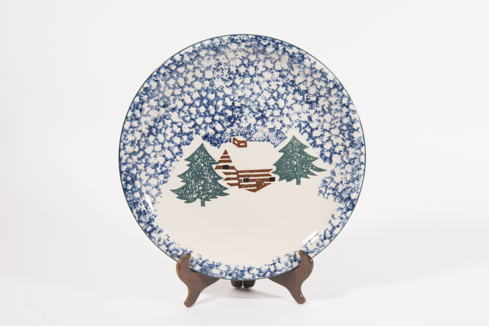 Folk Craft "Cabin in the Snow" Servingware