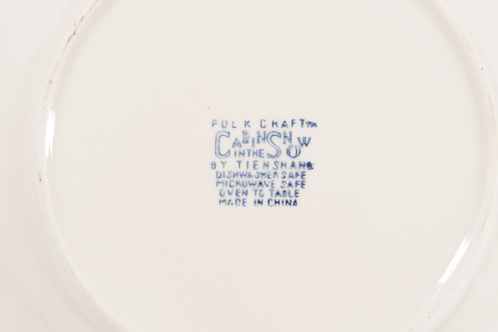 Folk Craft "Cabin in the Snow" Servingware