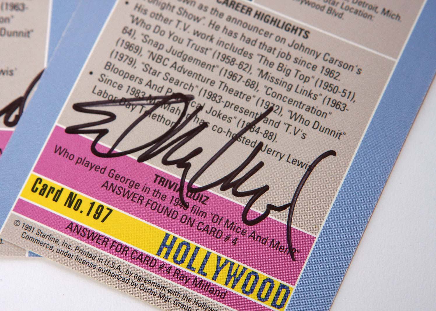 Grouping of Autographed Ed McMahon Collectors' Cards